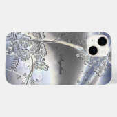 エレガントでクラシカルなシルバーメタルの花柄デザイン Case-Mate iPhoneケース (裏面 (横))