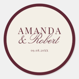 エレガントでクラシカルなボルドーの結婚式 ラウンドシール