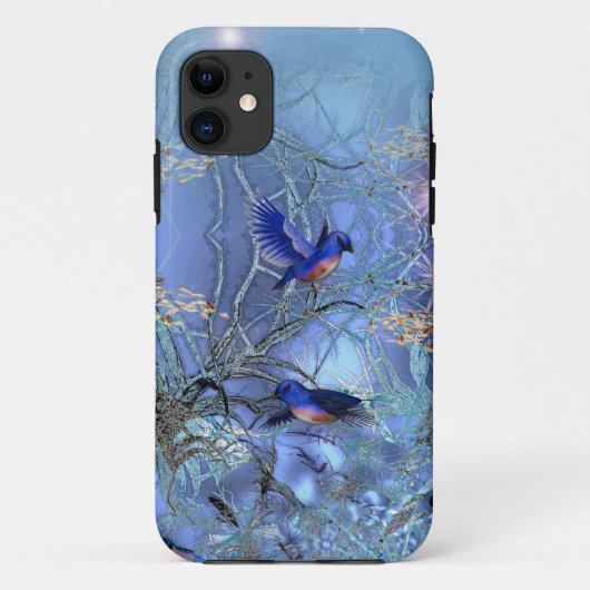 エレガントでクラシカルな青い鳥 ルリツグミ Case-Mate iPhoneケース (裏面)