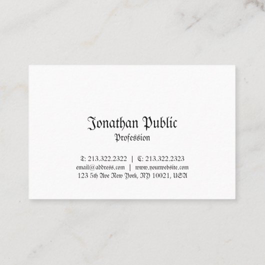 エレガントでクラシックでノスタルジックな一見のプロフェッショナルの平野 名刺 (裏面)