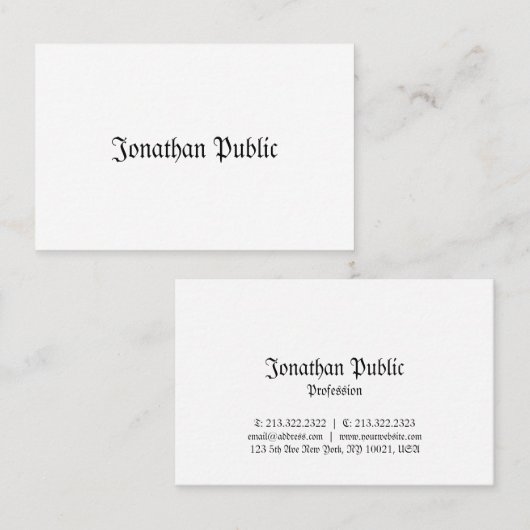 エレガントでクラシックでノスタルジックな一見のプロフェッショナルの平野 名刺 (正面/裏面)