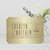 エレガントでクラシックなゴールドの結婚式招待状 招待状 (スタンド正面)