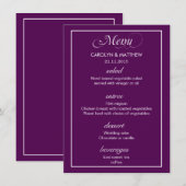 エレガントでクラシックなシンプルパープルウェディングメニュー3 メニュー (正面/裏面)