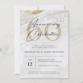 エレガントでクラシックなパールテクスチャー 60周年 招待状 (正面)