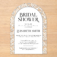 エレガントでクラシックなホワイト フロリッシュ ウィンター ブライダル シャワー