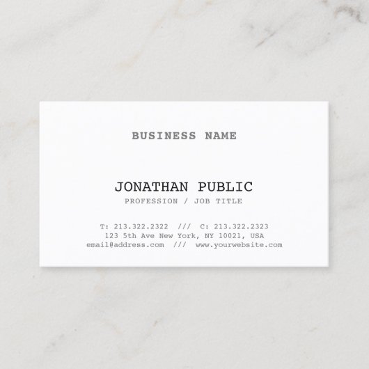 エレガントでクラシックな一見のデザインのシンプルで明白なヴィンテージ 名刺 (正面)