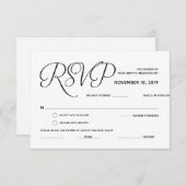 エレガントでクラシックな結婚RSVP (応答)カード エンクロージャーカード (正面/裏面)
