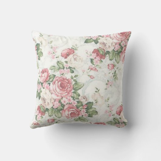 エレガントでクラシックな花柄|の装飾用クッション クッション (裏面)