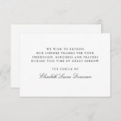 エレガントでクラシックな葬儀のお悔やみ感謝カード 招待状 (正面/裏面)