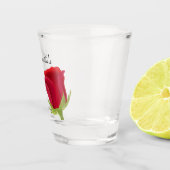 エレガントでクラシックな赤いバラのブライダルシャワー ショットグラス (右)