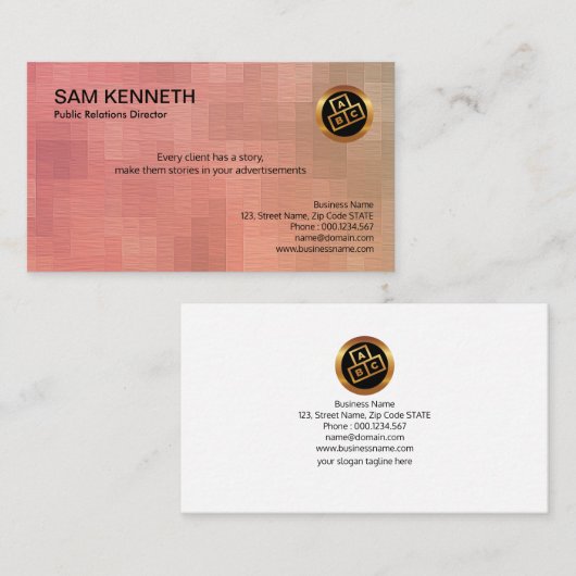 エレガントでクリーミーなパステル調の色合いのPR活動 名刺 (正面/裏面)