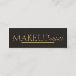エレガントでクールでスタイリッシュな灰色の金ゴールドのメーキャップアーティスト スキニー名刺