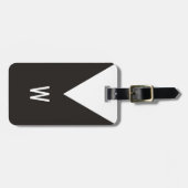 エレガントでクールな白黒の幾何学的なモノグラム ラゲッジタグ (正面横)