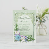 エレガントでグラデーションな花のブライダルシャワーの招待状 招待状 (スタンド正面)