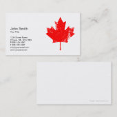 エレガントでグランジで赤いカナダのカエデの葉の名刺 名刺 (正面/裏面)