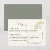 エレガントでグリーンが美しいフラワーウェディングの詳細カード 出欠カード (正面/裏面)