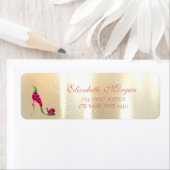 エレガントでゴージャスな花柄ヒール、住所ラベル ラベル (インサイチュ)