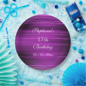 エレガントでサイケデリックな紫色の第17誕生日 ペーパープレート (パーティー)