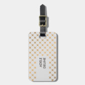 エレガントでシックでガーリーな銀製の点 ラゲッジタグ (正面縦)