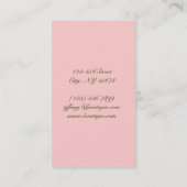 エレガントでシックでビクトリアンな花のパン屋のカップケーキ 名刺 (裏面)