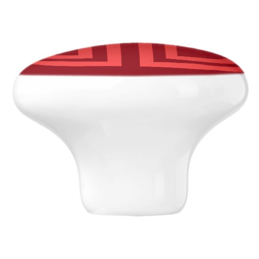 エレガントでシックでビロードのようで赤く中国のな長寿のモチーフ セラミックノブ (側面)