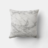 エレガントでシックで白い灰色の銀製のグリッターの大理石 クッション (裏面)