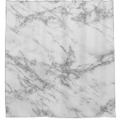 エレガントでシックで白い灰色の銀製のグリッターの大理石 シャワーカーテン (正面)