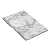 エレガントでシックで白い灰色の銀製のグリッターの大理石 ノートブック (右側)