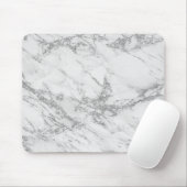 エレガントでシックで白い灰色の銀製のグリッターの大理石 マウスパッド (マウス)