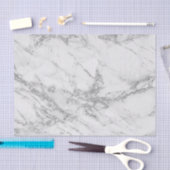 エレガントでシックで白い灰色の銀製のグリッターの大理石 薄葉紙 (クラフト)