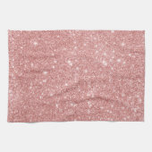 エレガントでシックで贅沢でフェイクなグリッターのばら色の金ゴールド キッチンタオル (横)