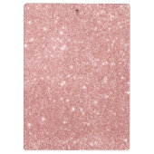 エレガントでシックで贅沢でフェイクなグリッターのばら色の金ゴールド クリップボード (裏面)