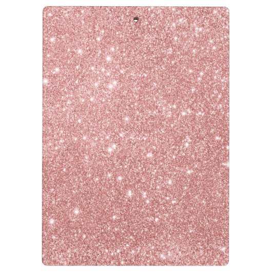 エレガントでシックで贅沢でフェイクなグリッターのばら色の金ゴールド クリップボード (裏面)