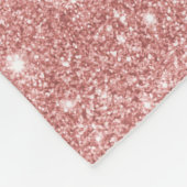 エレガントでシックで贅沢でフェイクなグリッターのばら色の金ゴールド フリースブランケット (角)