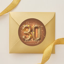 エレガントでシックなゴールドの30歳の誕生日 ラウンドシール