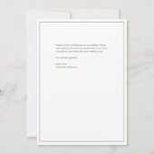 エレガントでシックなダークモスグリーン結婚ズ サンキューカード (裏面)