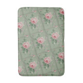 エレガントでシックなヴィンテージのピンクのバラの花 バスマット (正面縦)