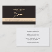 エレガントでシックな美容師のアポイントメントカード 予約カード (正面/裏面)