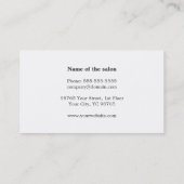 エレガントでシックな美容師のアポイントメントカード 予約カード (裏面)