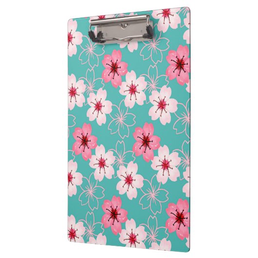 エレガントでシックな花の桜パターン クリップボード (左)