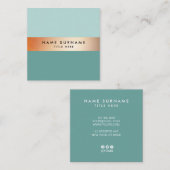 エレガントでシックな金ゴールドのストライプの平静の正方形の名刺 スクエア名刺 (正面/裏面)