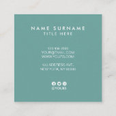 エレガントでシックな金ゴールドのストライプの平静の正方形の名刺 スクエア名刺 (裏面)