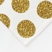 エレガントでシックな金ゴールドの水玉模様のグリッターの写真のプリント フリースブランケット (角)