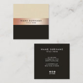 エレガントでシックなGoldStripeブラウンの正方形の名刺 スクエア名刺 (正面/裏面)