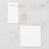 エレガントでシンプルでモダンな最小主義のシックなテンプレート スクエア名刺 (正面/裏面)