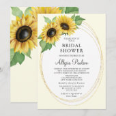 エレガントでシンプルなひまわり ブライダルシャワー 招待状 (正面/裏面)