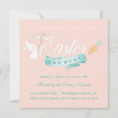 エレガントでシンプルなイースターエッグハント 招待状 (正面)