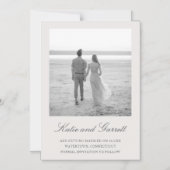 エレガントでシンプルなグレー写真の結婚式日程事前通知 マグネット招待状 (正面)