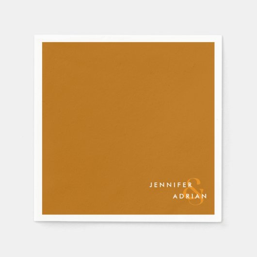 エレガントでシンプルなタイガーアイのモダンウェディングナプキン スタンダードカクテルナプキン (正面)
