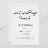 エレガントでシンプルなタイポグラフィのポストの結婚式のブランチ 招待状 (正面/裏面)